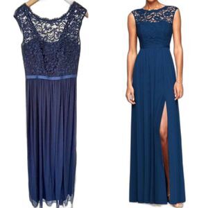 Navy Blue Formal Prom Bridesmaid Dress SIZE 10 David’s Bridal F19328 Marine Dark